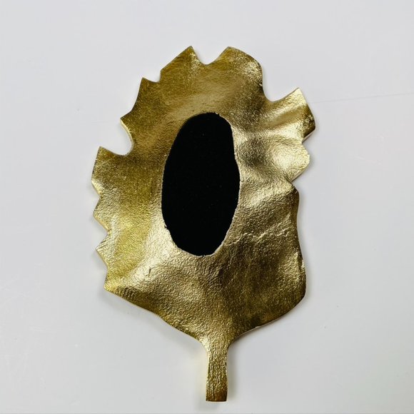 Anthropologie Loretta Leaf Serving Platter Gold - Picture 7 of 8